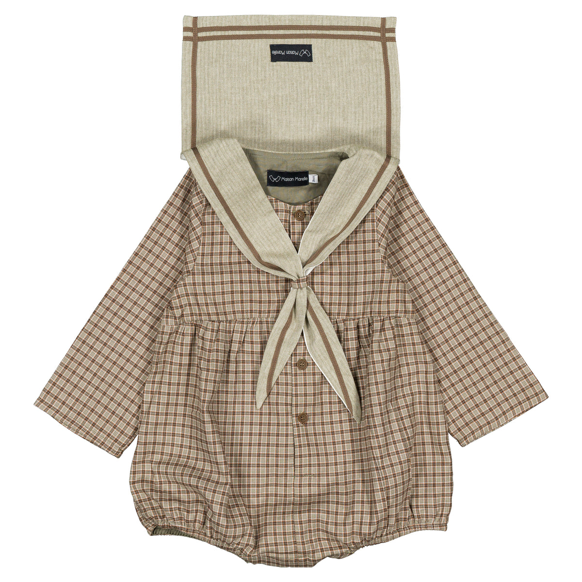 Romper MAZET - olive check [Maison Marelle](26FW)drop1 12