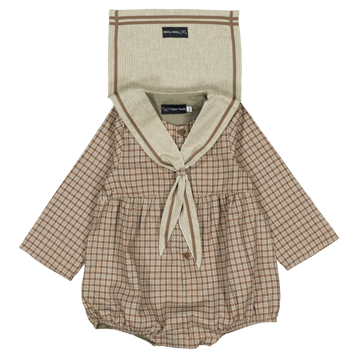 Romper MAZET - olive check [Maison Marelle](26FW)drop1 13