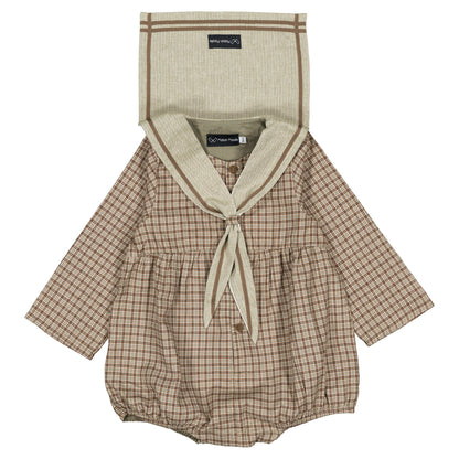 Romper MAZET - olive check [Maison Marelle](26FW)drop1 13