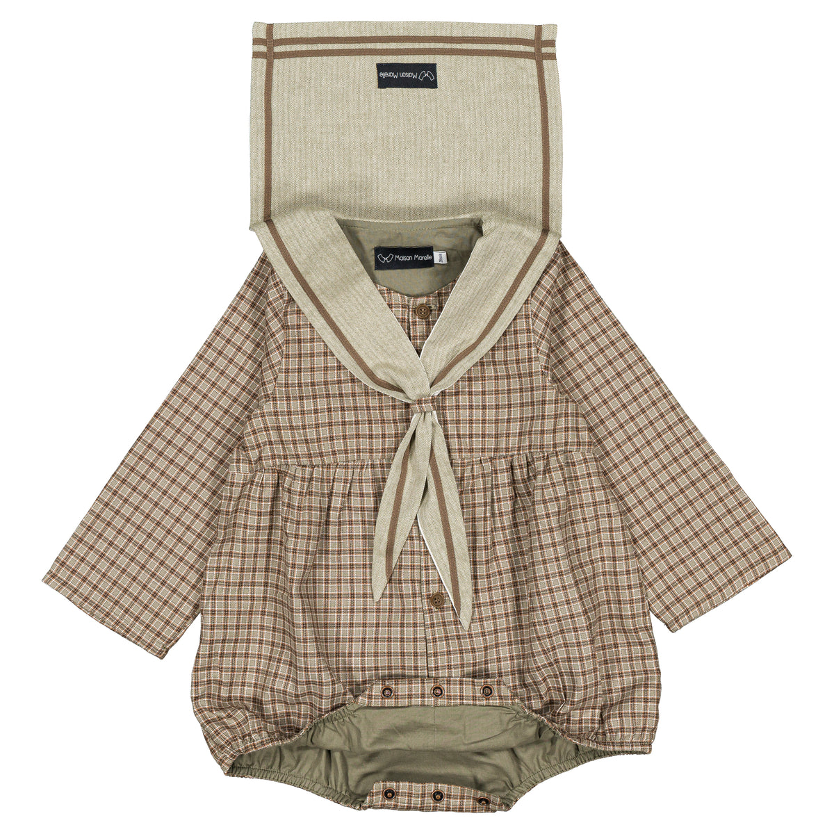 Romper MAZET - olive check [Maison Marelle](26FW)drop1 14