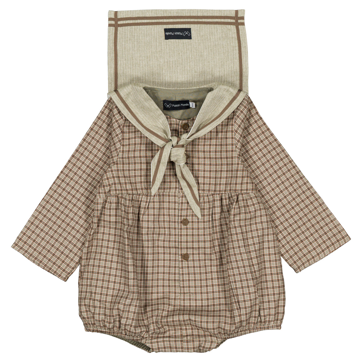 Romper MAZET - olive check [Maison Marelle](26FW)drop1 17