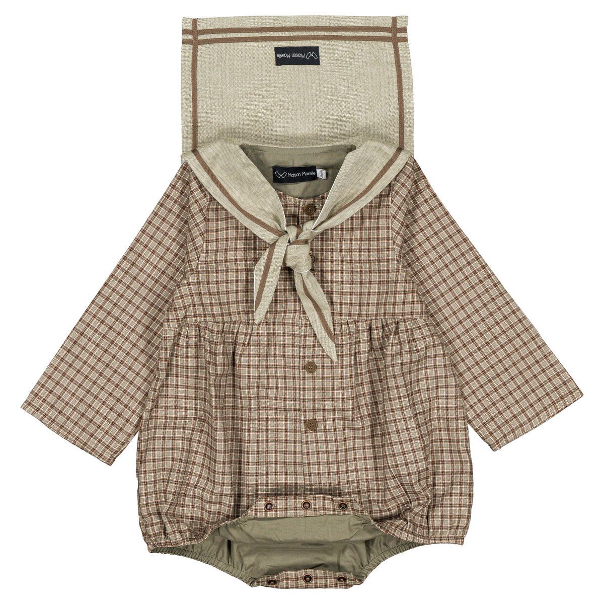 Romper MAZET - olive check [Maison Marelle](26FW)drop1 18