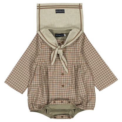 Romper MAZET - olive check [Maison Marelle](26FW)drop1 18