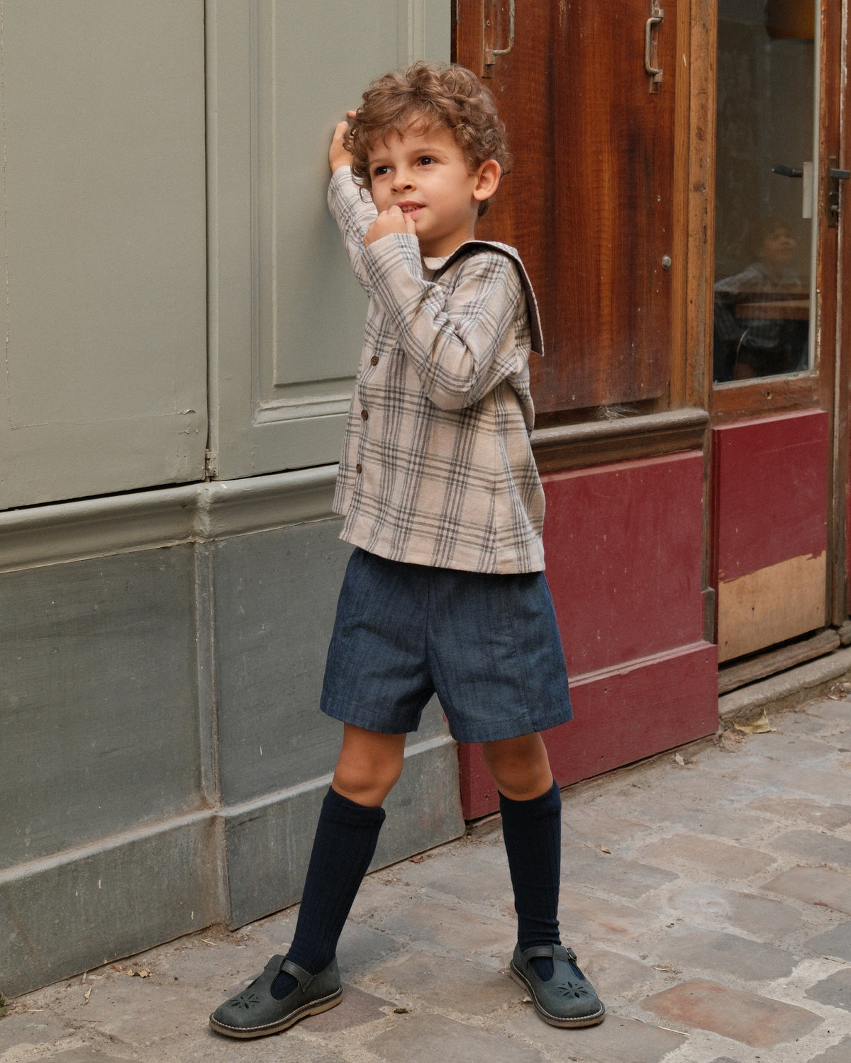 Shirt MONCEAU - beige tartan [Maison Marelle](26FW)drop1 2