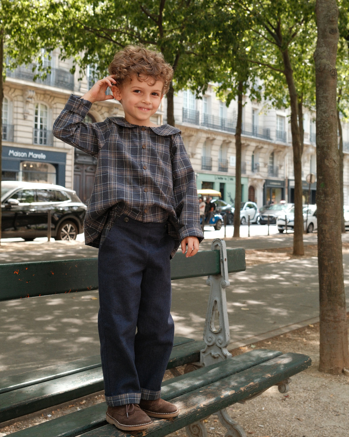 Shirt MONCEAU - blue tartan [Maison Marelle](26FW)drop1 4