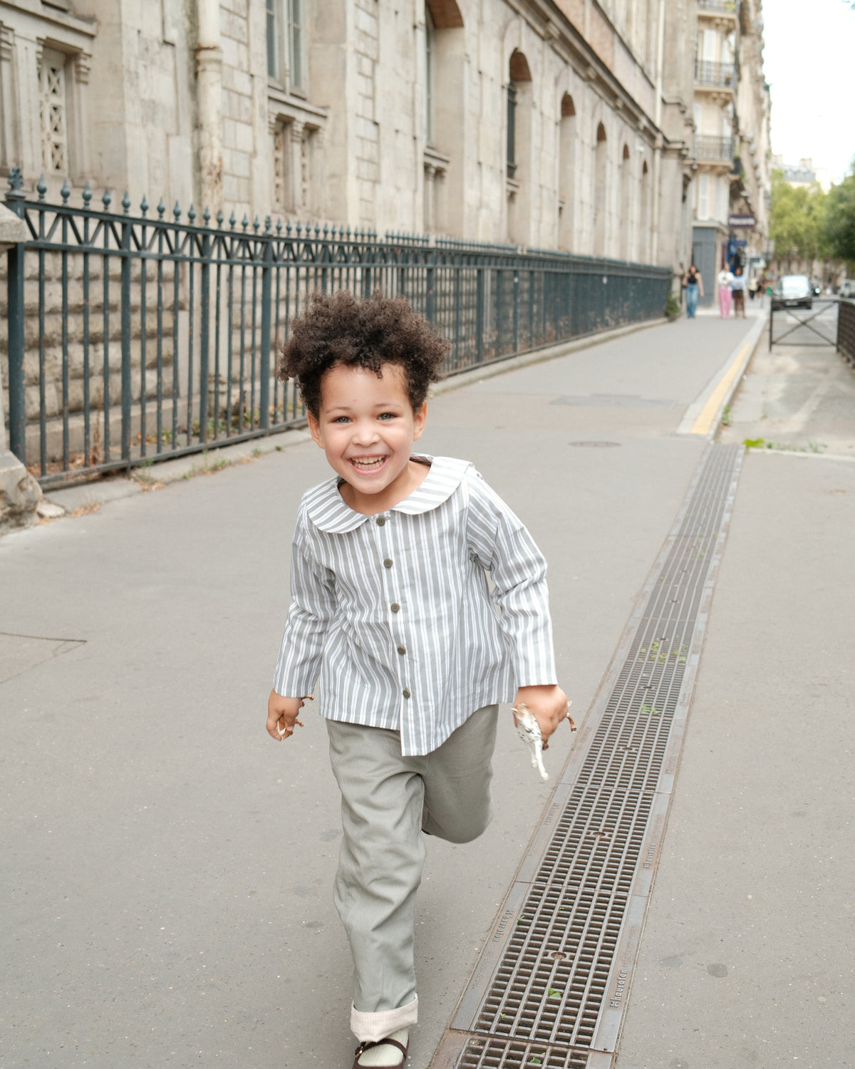 Shirt MONCEAU - sauge stripes [Maison Marelle](26FW)drop1 1