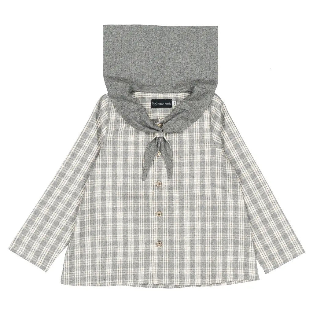 Blouse MONGE - grey tartan [Maison Marelle](26FW)drop1 2