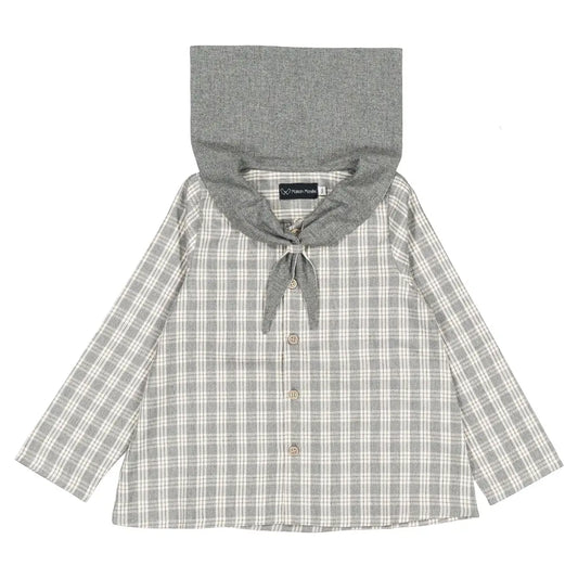 Blouse MONGE - grey tartan [Maison Marelle](26FW)drop1 2
