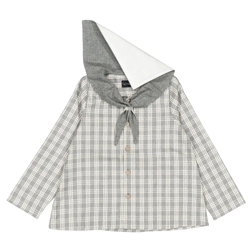 Blouse MONGE - grey tartan [Maison Marelle](26FW)drop1 6