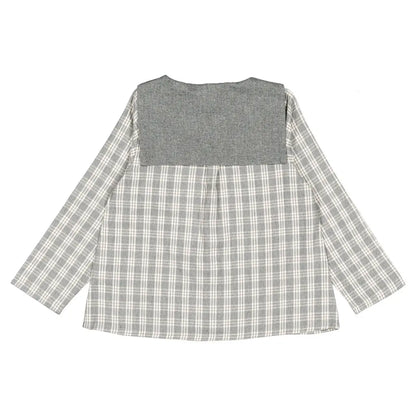 Blouse MONGE - grey tartan [Maison Marelle](26FW)drop1 8