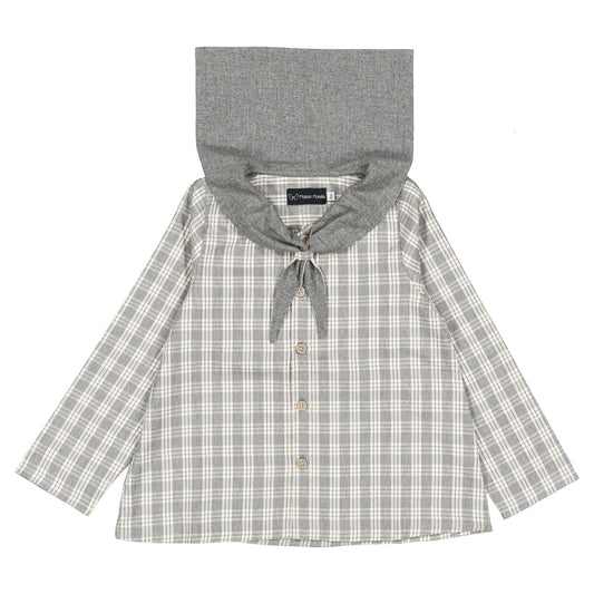 Blouse MONGE - grey tartan [Maison Marelle](26FW)drop1 9