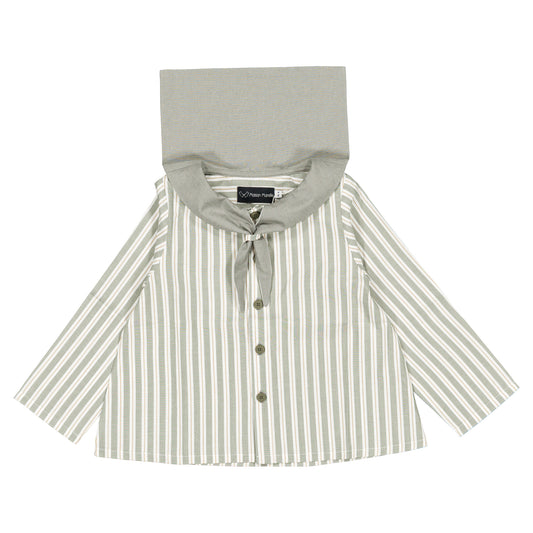 Blouse MONGE - sauge stripes [Maison Marelle](26FW)drop1 1