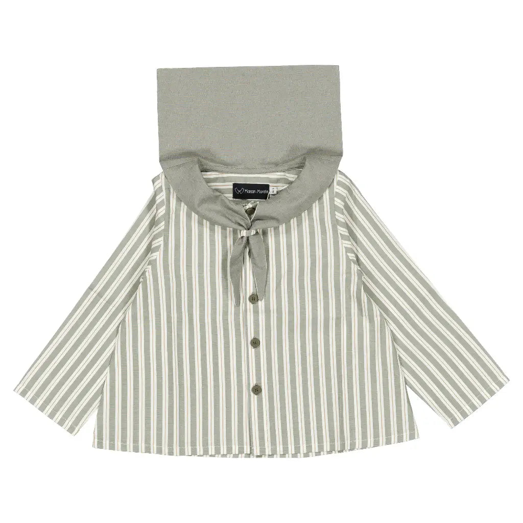 Blouse MONGE - sauge stripes [Maison Marelle](26FW)drop1 1