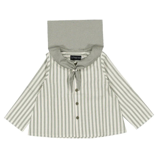 Blouse MONGE - sauge stripes [Maison Marelle](26FW)drop1 1