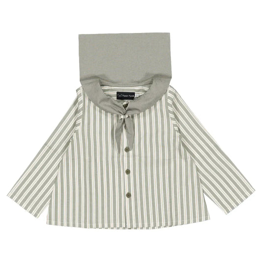 Blouse MONGE - sauge stripes [Maison Marelle](26FW)drop1 2