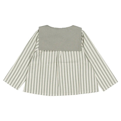 Blouse MONGE - sauge stripes [Maison Marelle](26FW)drop1 8