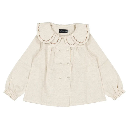 Blouse NOLLET - beige linen [Maison Marelle](26FW)drop1 1