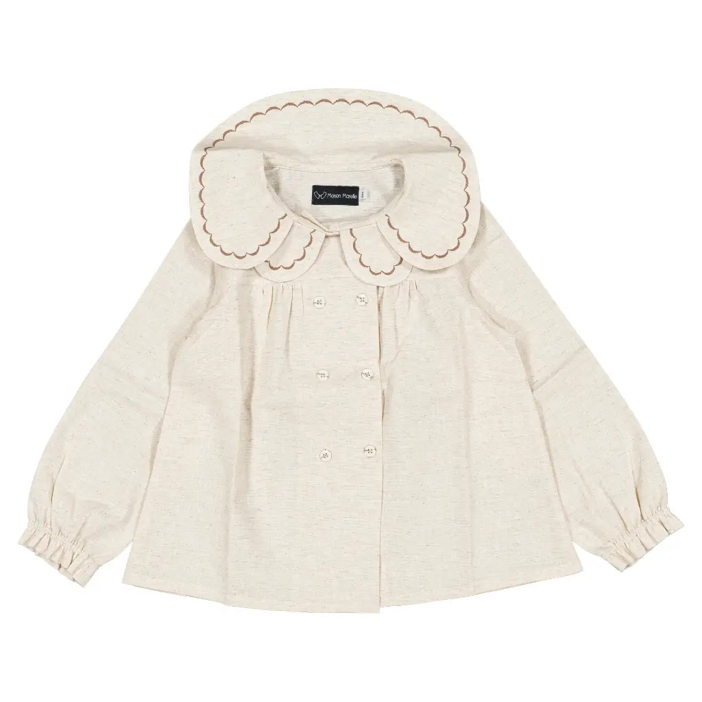 Blouse NOLLET - beige linen [Maison Marelle](26FW)drop1 2