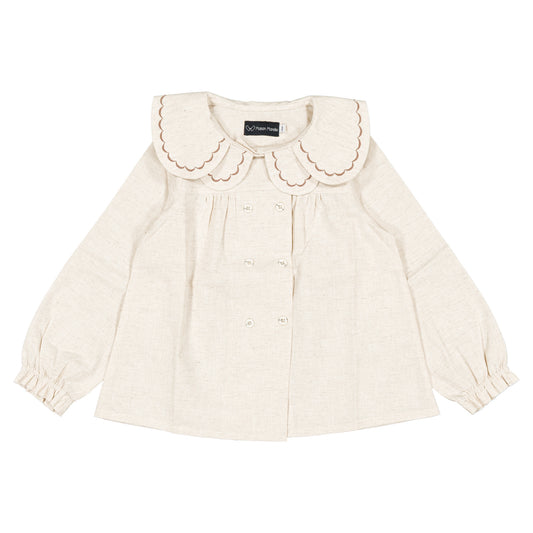 Blouse NOLLET - beige linen [Maison Marelle](26FW)drop1 5