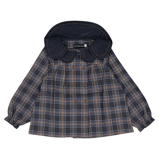 Blouse NOLLET - blue tartan [Maison Marelle](26FW)drop1 1