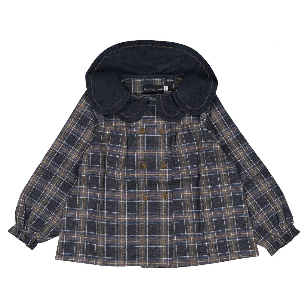 Blouse NOLLET - blue tartan [Maison Marelle](26FW)drop1 1