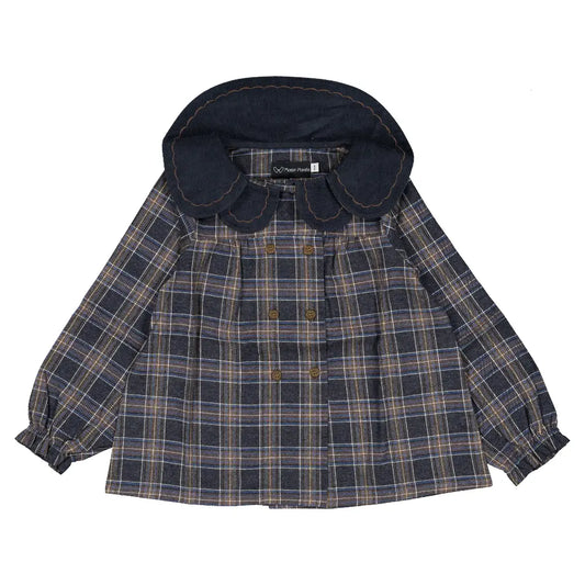 Blouse NOLLET - blue tartan [Maison Marelle](26FW)drop1 1