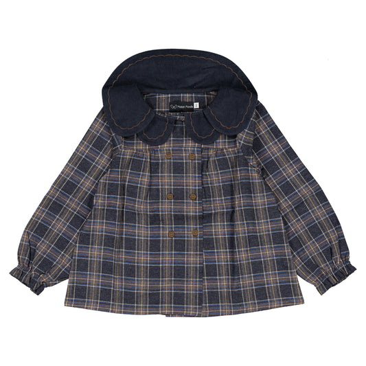 Blouse NOLLET - blue tartan [Maison Marelle](26FW)drop1 2