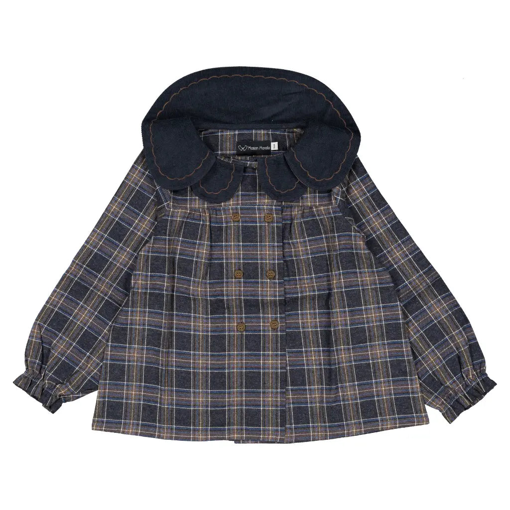 Blouse NOLLET - blue tartan [Maison Marelle](26FW)drop1 5