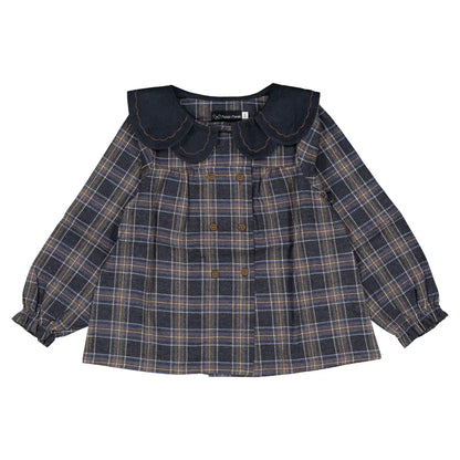 Blouse NOLLET - blue tartan [Maison Marelle](26FW)drop1 6