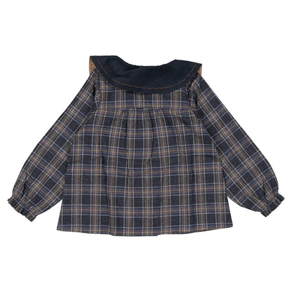 Blouse NOLLET - blue tartan [Maison Marelle](26FW)drop1 9