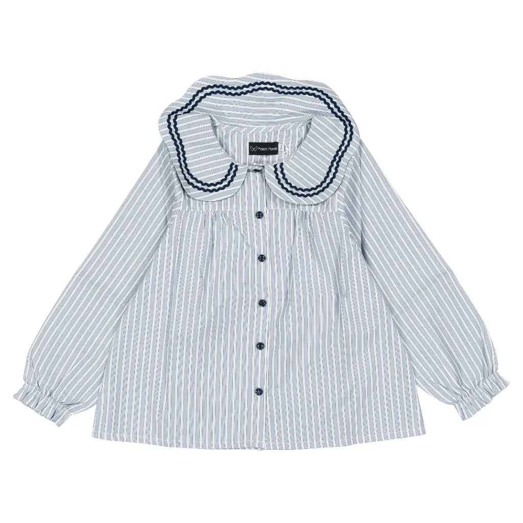 Blouse PASSY - blue stripes [Maison Marelle](26FW)drop1 1