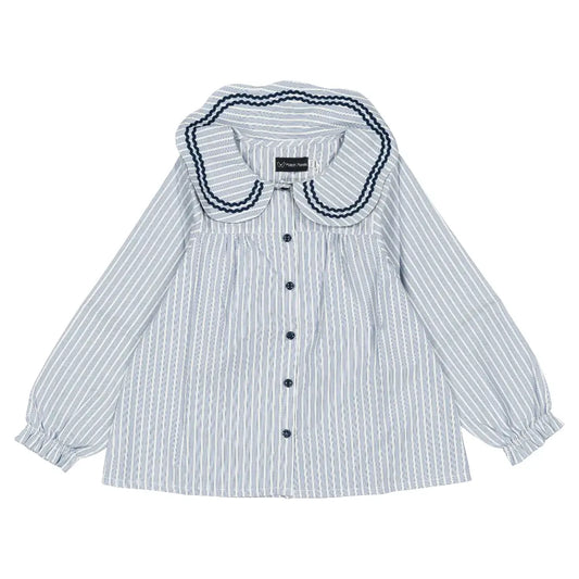 Blouse PASSY - blue stripes [Maison Marelle](26FW)drop1 1