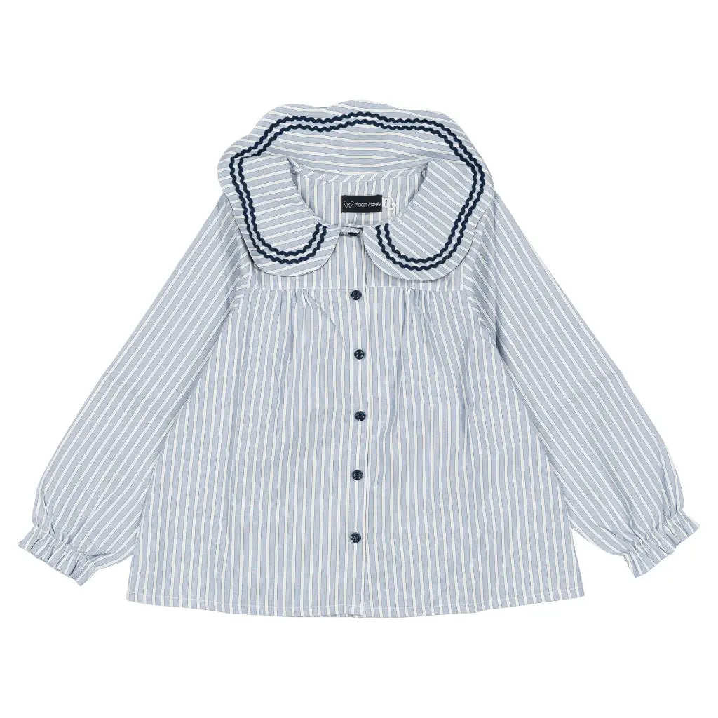 Blouse PASSY - blue stripes [Maison Marelle](26FW)drop1 2