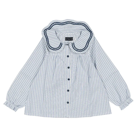 Blouse PASSY - blue stripes [Maison Marelle](26FW)drop1 2