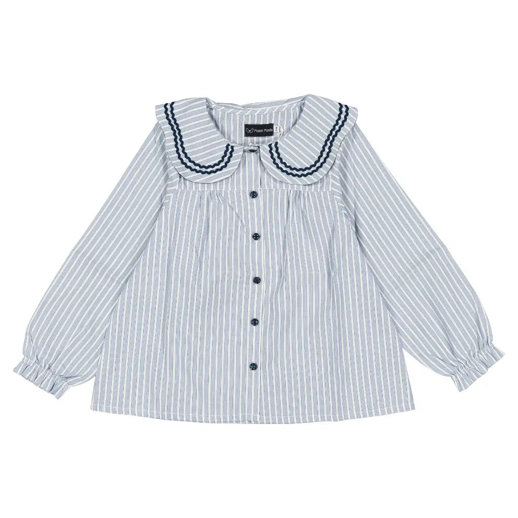 Blouse PASSY - blue stripes [Maison Marelle](26FW)drop1 7