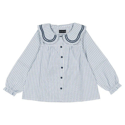 Blouse PASSY - blue stripes [Maison Marelle](26FW)drop1 7