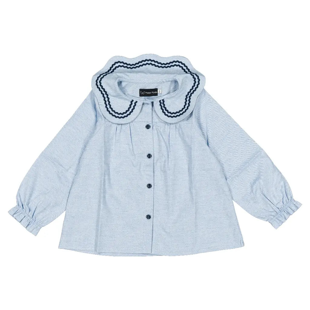 Blouse PASSY - heathered blue [Maison Marelle](26FW)drop1 1