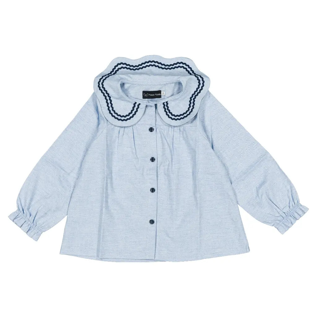 Blouse PASSY - heathered blue [Maison Marelle](26FW)drop1 2