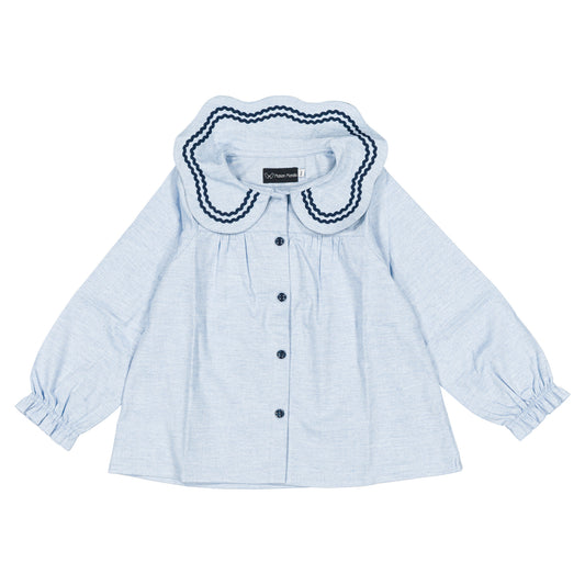 Blouse PASSY - heathered blue [Maison Marelle](26FW)drop1 10