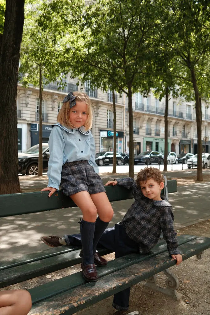 Blouse PASSY - heathered blue [Maison Marelle](26FW)drop1 11