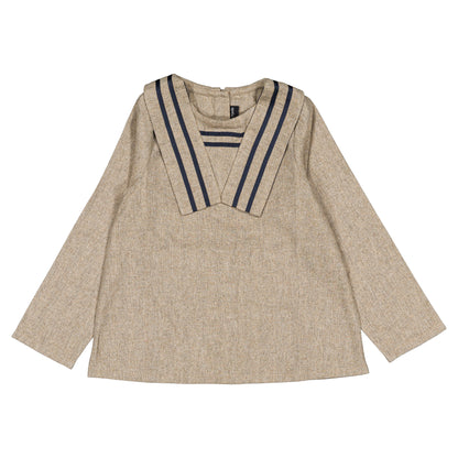 Blouse SEINE - heathered oatmeal [Maison Marelle](26FW)drop1 10