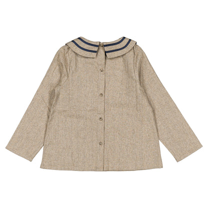 Blouse SEINE - heathered oatmeal [Maison Marelle](26FW)drop1 11