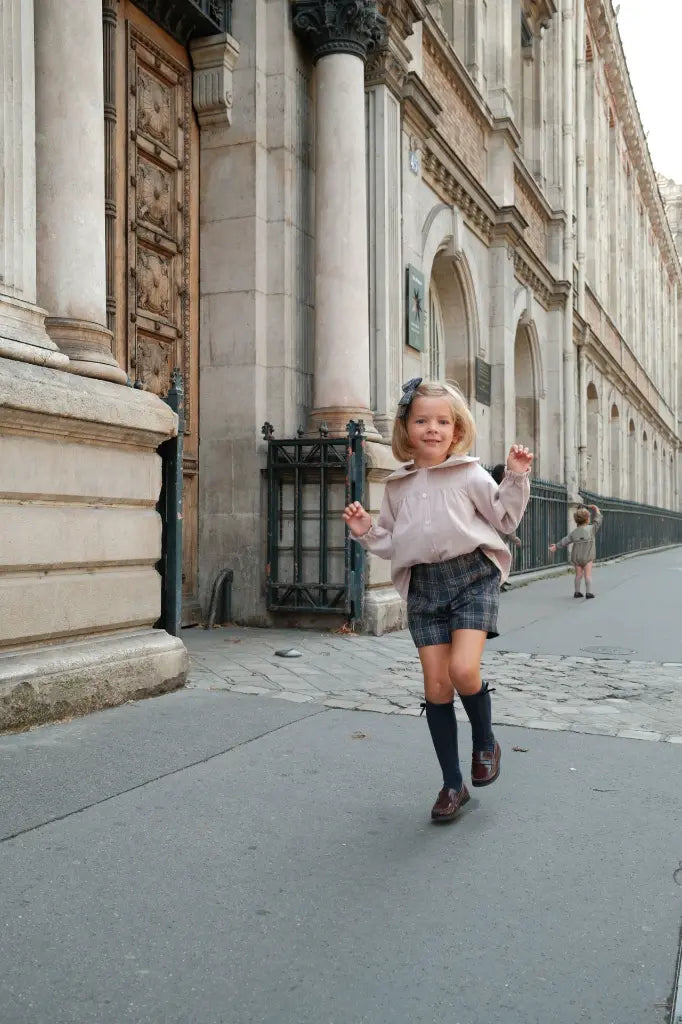 Short SEVRES - blue tartan [Maison Marelle](26FW)drop1 7