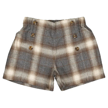 Short SEVRES - brown&beige tartan [Maison Marelle](26FW)drop1 1