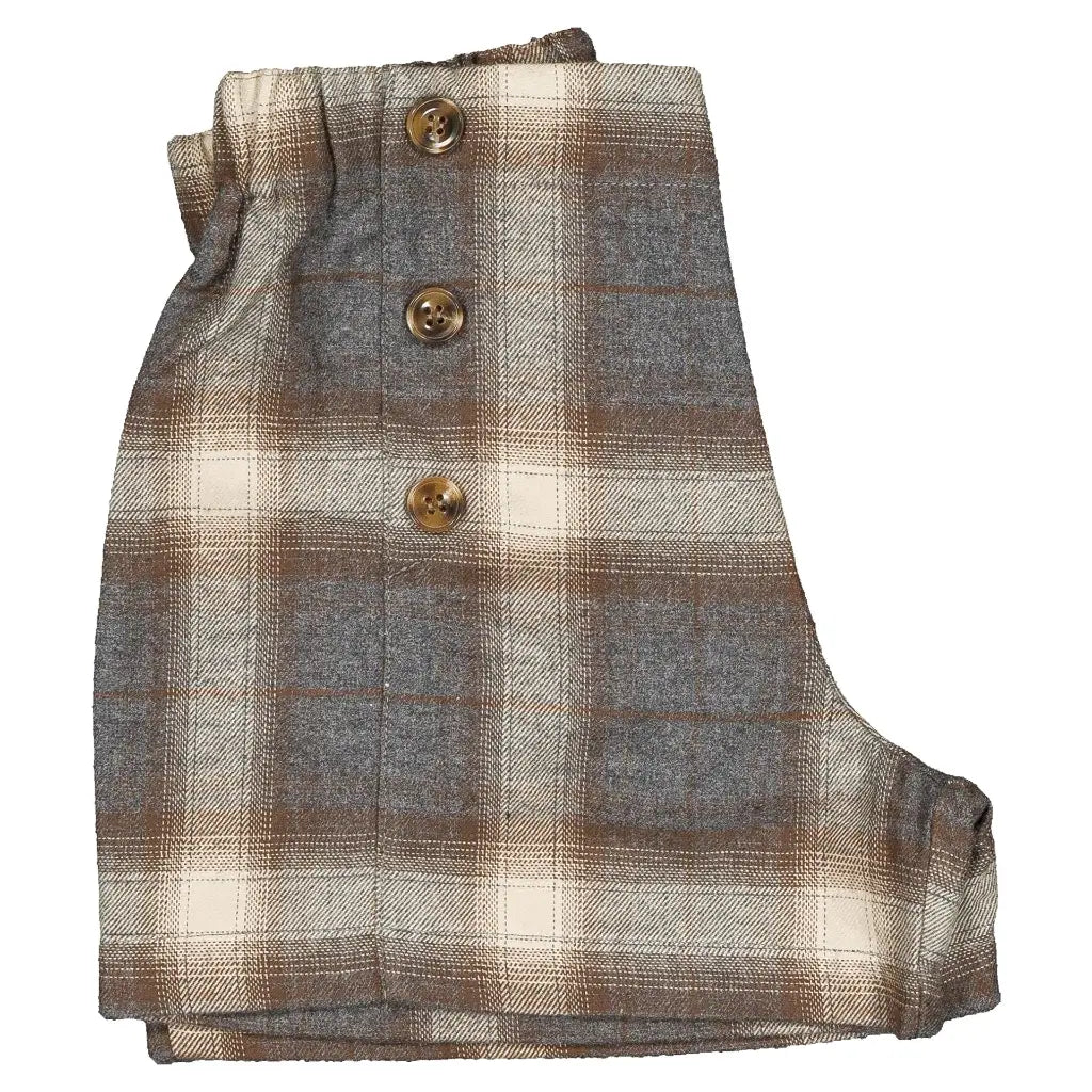 Short SEVRES - brown&beige tartan [Maison Marelle](26FW)drop1 2