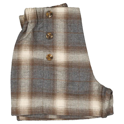 Short SEVRES - brown&beige tartan [Maison Marelle](26FW)drop1 2