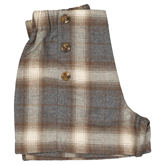Short SEVRES - brown&beige tartan [Maison Marelle](26FW)drop1 2