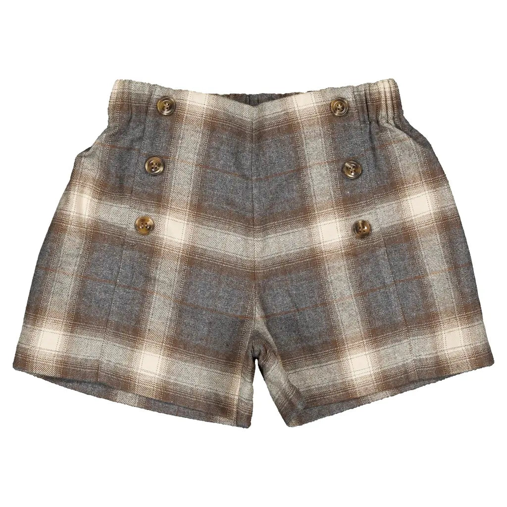 Short SEVRES - brown&beige tartan [Maison Marelle](26FW)drop1 3