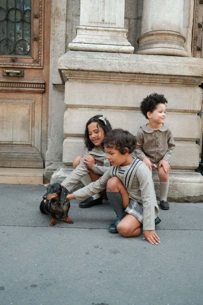 Short SEVRES - brown&beige tartan [Maison Marelle](26FW)drop1 8