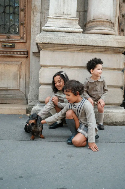Short SEVRES - brown&beige tartan [Maison Marelle](26FW)drop1 8